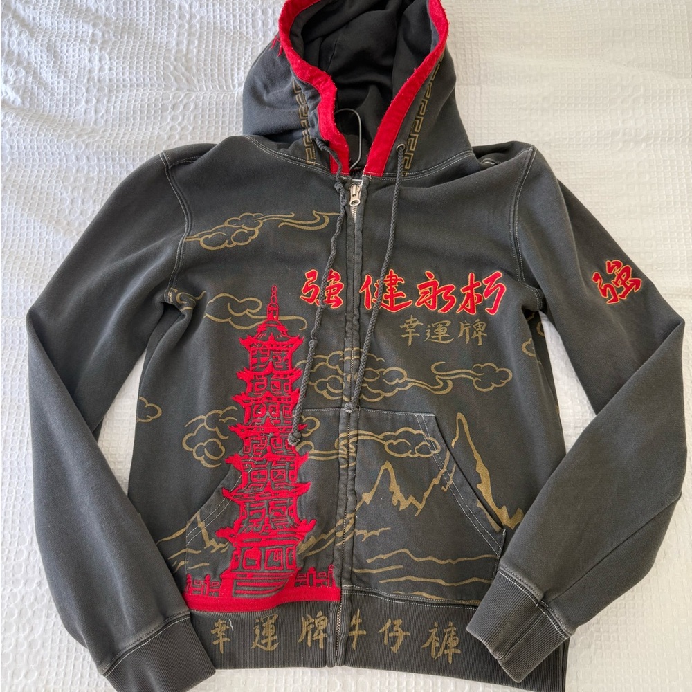 Lucky Brand Distressed Hoodie Size M